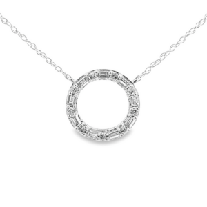 14K Gold Diamond Circle Necklace | Mariloff | Dallas TX