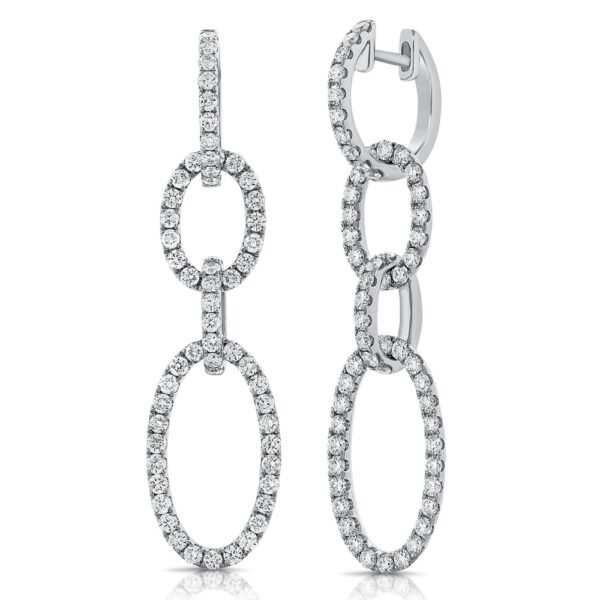 14K Gold Interlocking Diamond Earrings | Dallas TX | Mariloff Diamonds