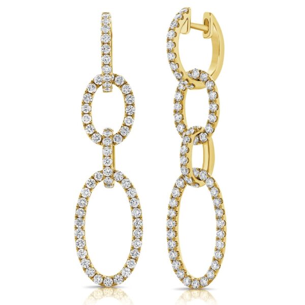 14K Yellow Gold Interlocking Diamond Earrings | Dallas TX | Mariloff Diamonds & Fine Jewelry