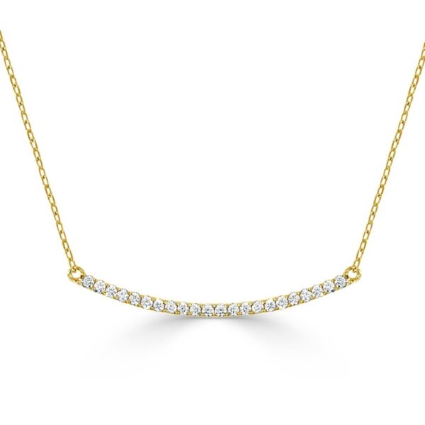 14K Yellow Gold Classic Diamond Bar Necklace | Dallas TX | Mariloff Diamonds