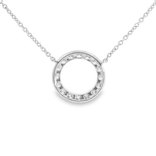 14K Gold Classic Diamond Circle Pendant Necklace | Dallas TX | Mariloff Diamonds