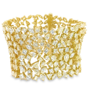 14K Gold Multi-Shape Diamond Statement Bracelet