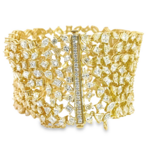 14K Gold Multi-Shape Diamond Statement Bracelet