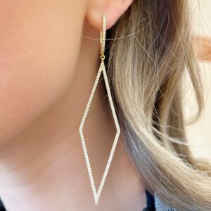 18K Gold Geometric Diamond Earrings | Dallas TX | Mariloff Diamonds & Fine Jewelry