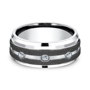 Cobalt and Graphite 9MM Diamond Men's Wedding Band - Dallas TX - Mariloff Diamonds