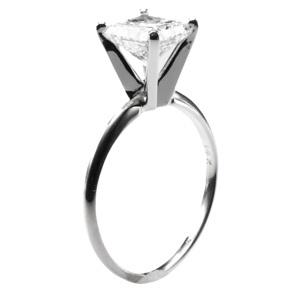 14K White Gold 4-Prong Tiffany Ultra-Light Tapered Engagement Ring - Dallas TX