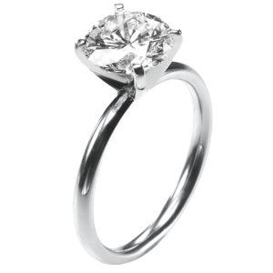 14K White Gold 4-Prong Tiffany-Style 2MM Solitaire Engagement Ring - Mariloff Diamonds