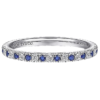 14K White Gold Round Sapphire and Diamond Stackable Band - Mariloff Diamonds