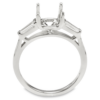 14K Gold Three-Stone Tapered Baguette Cathedral Diamond Engagement Mounting Engagement Rings 19