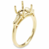 14K Gold Three-Stone Tapered Baguette Cathedral Diamond Engagement Mounting Engagement Rings 17