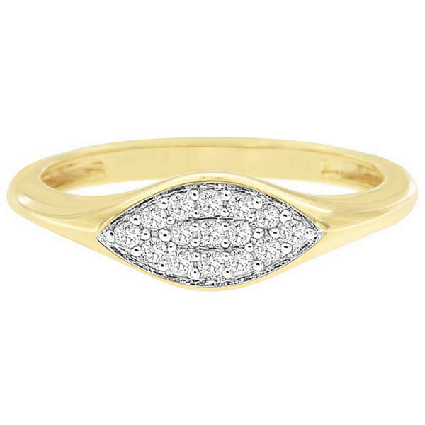 14K Gold Marquise Formation Pave Diamond Fashion Ring - Dallas TX