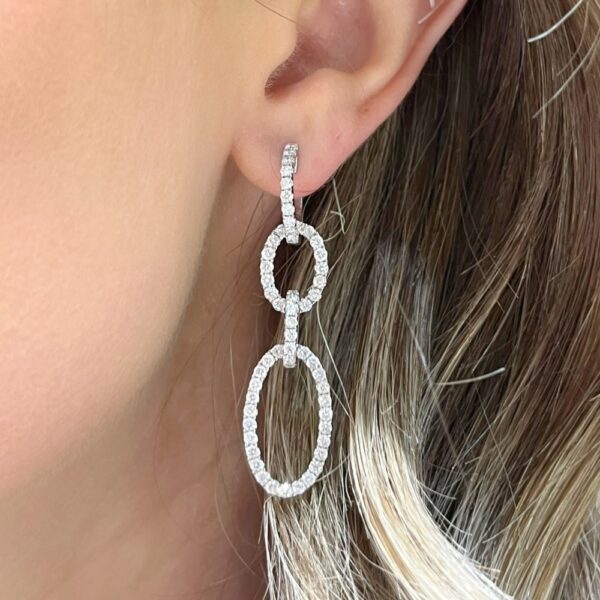 14K White Gold Interlocking Diamond Earrings | Dallas TX | Mariloff Diamonds & Fine Jewelry