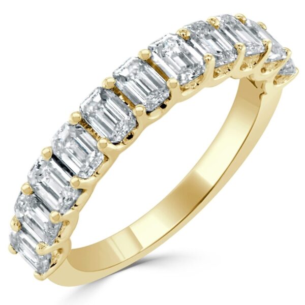 14K Yellow Gold 2.00ctw Emerald Cut Diamond Wedding Band - Dallas TX