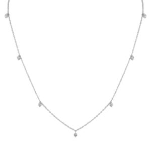 14K White Gold Diamond Station Necklace | Dallas TX | Mariloff Diamonds & Fine Jewelry