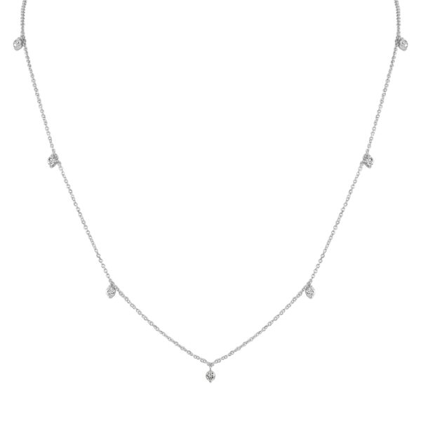 14K White Gold Diamond Station Necklace | Dallas TX | Mariloff Diamonds & Fine Jewelry