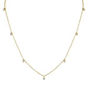 14K Yellow Gold Diamond Station Necklace | Mariloff Diamonds | Dallas