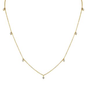 14K Yellow Gold Diamond Station Necklace | Mariloff Diamonds | Dallas