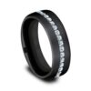 Black Titanium 6.5MM Satin Diamond Men's Wedding Ring - Dallas TX