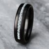 Black Titanium 6.5MM Satin Diamond Men's Wedding Band - Dallas TX
