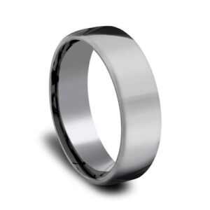 Grey Tantalum 6.5MM Euro-Dome Polished Men's Wedding Ring - Dallas TX