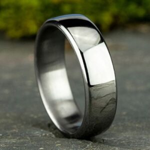 Grey Tantalum 6.5MM Euro-Dome Polished Men's Wedding Band - Dallas TX