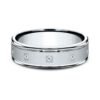 14K White Gold 6MM Square Bezel Satin Diamond Men's Wedding Ring - Mariloff Diamonds