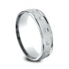 14K White Gold 6MM Square Bezel Satin Diamond Men's Wedding Band - Mariloff Diamonds