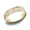 14K Yellow Gold 6MM Square Bezel Satin Diamond Men's Wedding Ring - Dallas TX