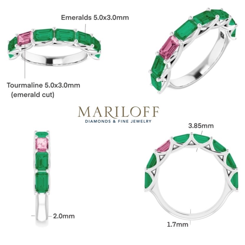 Custom Gemstone Wedding Band CAD Design | Dallas TX | Mariloff Diamonds & Fine Jewelry