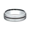 14K Gold 6.5MM Black Diamond Men's Wedding Band
