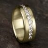 14K Yellow Gold 7.5MM Channel Set Diamond Men's Wedding Band Dallas TX Mariloff Diamonds