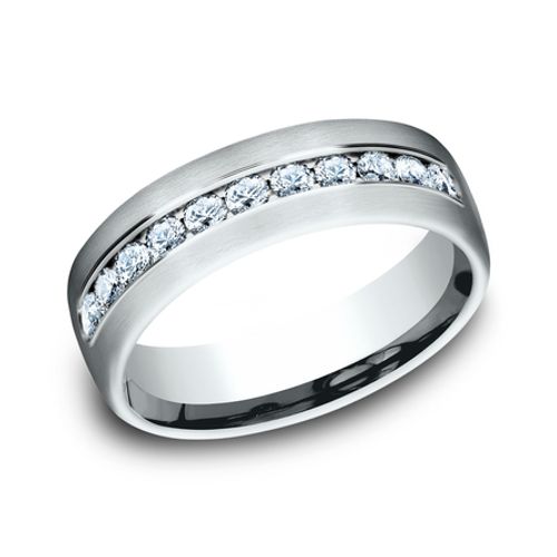 14K Gold 7.5MM Channel Set Diamond Men's Wedding Ring