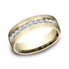 14K Yellow Gold 7.5MM Channel Set Diamond Men's Wedding Band - Dallas TX