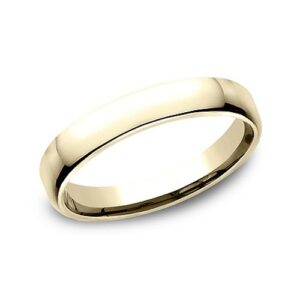 14K Yellow Gold 3.5MM Euro Dome High Polish Men's Wedding Ring - Dallas TX