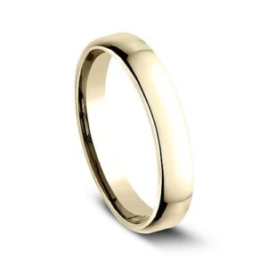 14K Yellow Gold 3.5MM Euro Dome High Polish Men's Wedding Band - Dallas TX