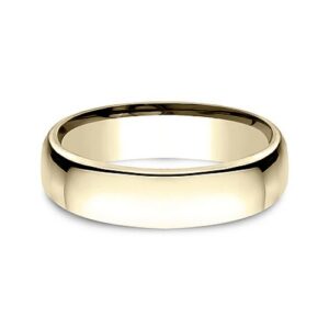 14K Yellow Gold 5.5MM Euro Dome High Polish Men's Wedding Band - Dallas TX - Mariloff