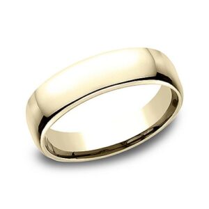 14K Yellow Gold 5.5MM Euro Dome High Polish Men's Wedding Band - Dallas TX