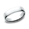 14K White Gold 5.5MM Euro Dome High Polish Men's Wedding Ring - Dallas TX