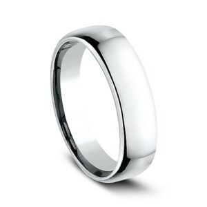 14K White Gold 5.5MM Euro Dome High Polish Men's Wedding Band - Dallas TX