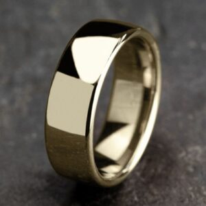 14K Yellow Gold 7.5MM Euro Dome High Polish Men's Wedding Band - Dallas TX