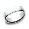 14K White Gold 7.5MM Euro Dome High Polish Men's Wedding Band - Dallas TX