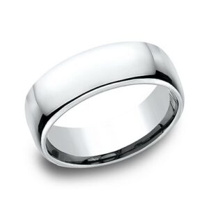 14K White Gold 7.5MM Euro Dome High Polish Men's Wedding Band - Dallas TX