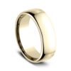 14K Yellow Gold 7.5MM Euro Dome High Polish Men's Wedding Band - Mariloff Diamonds