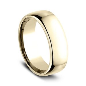 14K Yellow Gold 7.5MM Euro Dome High Polish Men's Wedding Band - Mariloff Diamonds