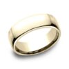 14K Yellow Gold 7.5MM Euro Dome High Polish Men's Wedding Band - Dallas TX