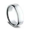 14K White Gold 7.5MM Euro Dome High Polish Men's Wedding Band - Dallas TX - Mariloff Diamonds