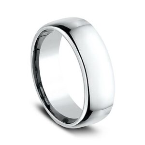 14K White Gold 7.5MM Euro Dome High Polish Men's Wedding Band - Dallas TX - Mariloff Diamonds