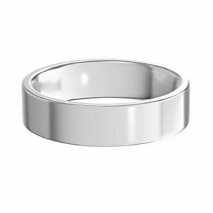 14K White Gold Flat Light High Polish Men's Wedding Band - Dallas TX - Mariloff