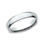 14K White Gold 4MM High Dome High Polish Men's Wedding Ring - Dallas TX