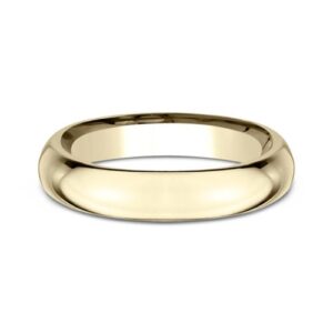 14K Yellow Gold 4MM High Dome High Polish Men's Wedding Band - Dallas TX